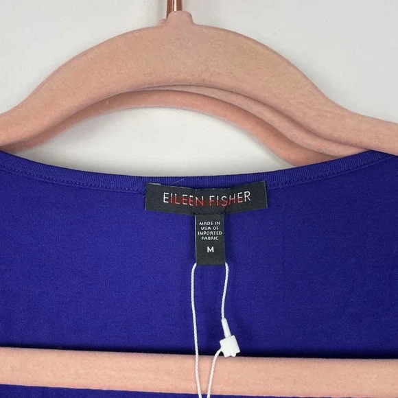 NWT Eileen Fisher Scoop Neck Tee Blue Violet Indigo Long Sleeve - Picture 8 of 14
